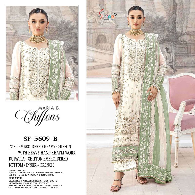 Shree Sf 5609 A To D Chiffon Embroidered Salwar Kameez Collection