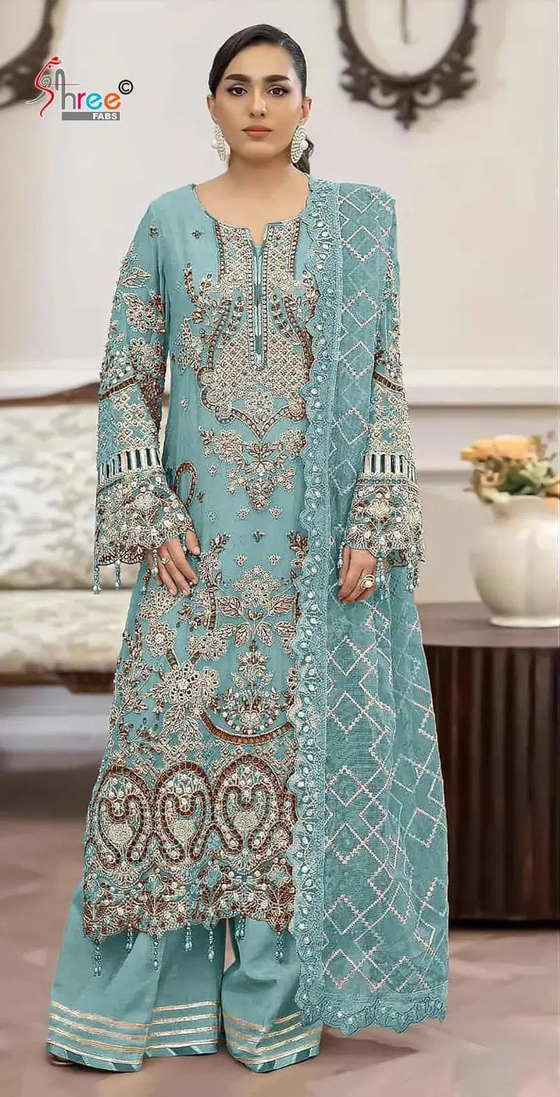 Shree Sf 5628 Chiffon With Embroidered Salwar Kameez Collection
