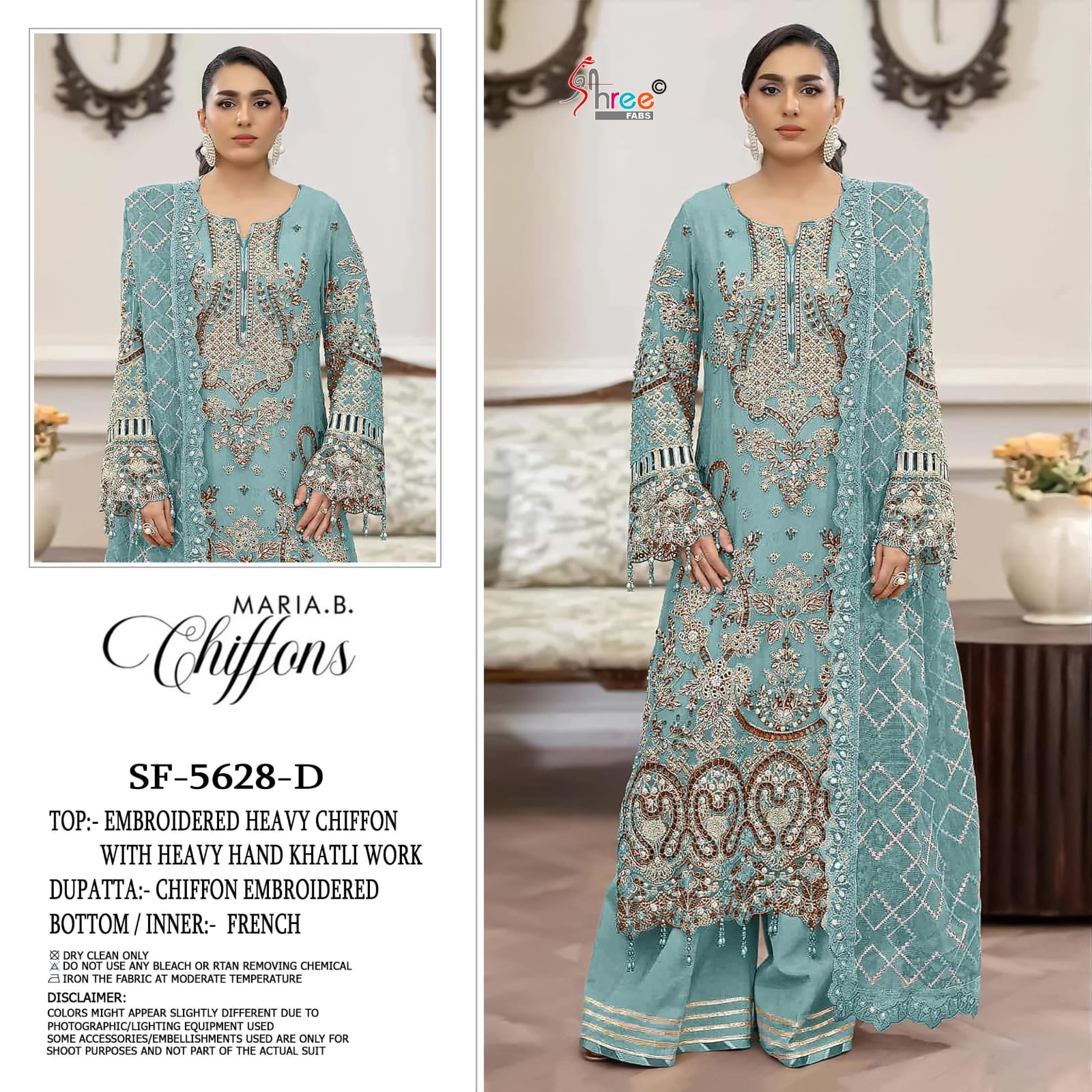 Shree Sf 5628 Chiffon With Embroidered Salwar Kameez Collection
