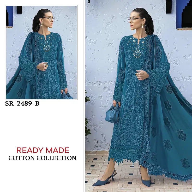 Shree Sr 2489 Cambric Cotton Embroidered Salwar Kameez