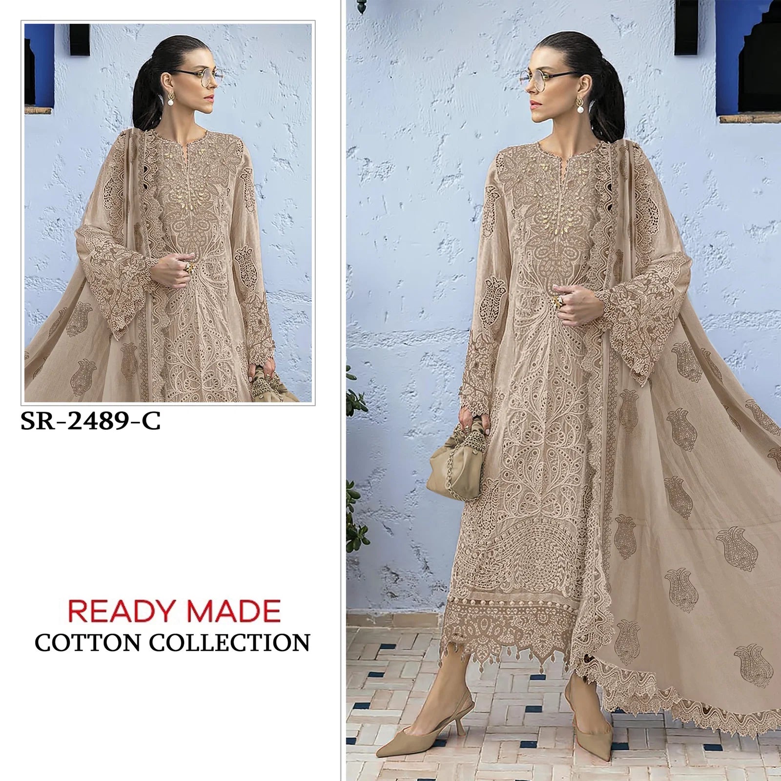 Shree Sr 2489 Cambric Cotton Embroidered Salwar Kameez