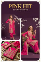 Silky Pink Hit Chinon Embroidered Salwar Kameez