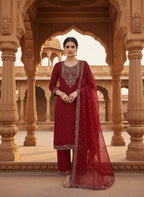 St D No 62 Chanderi Cotton Sequence Kurti With Bottom Dupatta