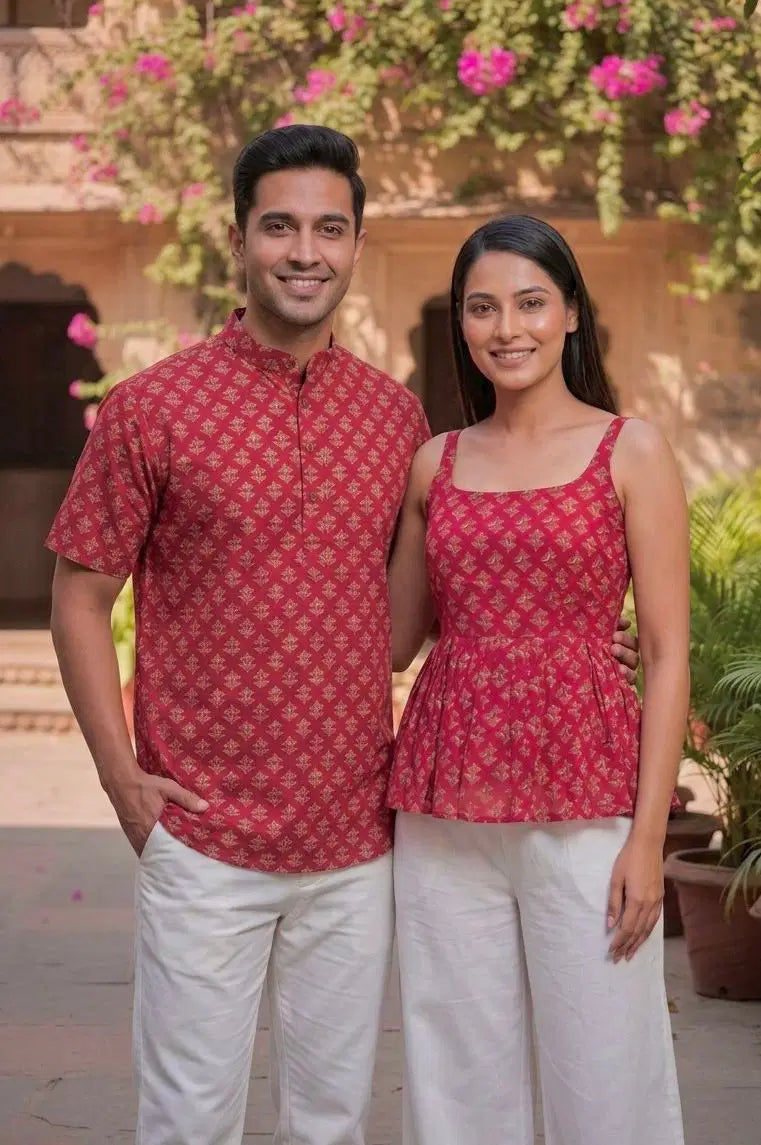 Summer Tops And Shirt Kurta Cotton Printed Mens Shirt And Ladies Top Collection