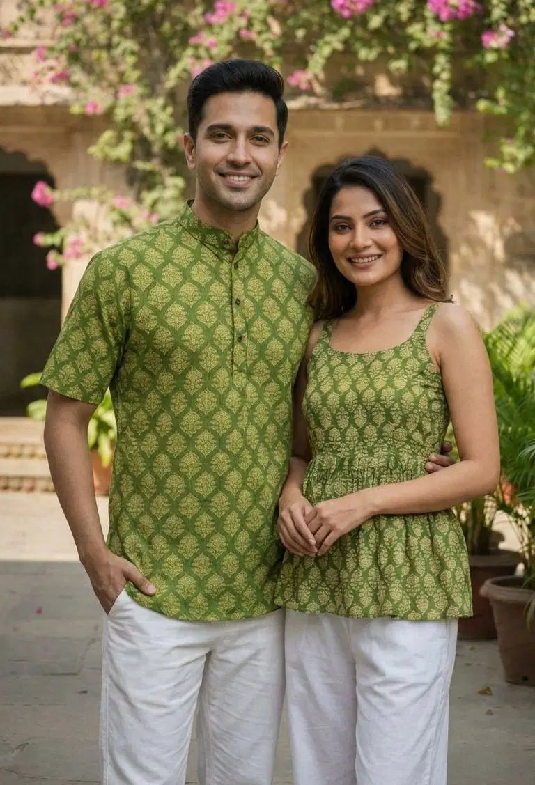 Summer Tops And Shirt Kurta Cotton Printed Mens Shirt And Ladies Top Collection