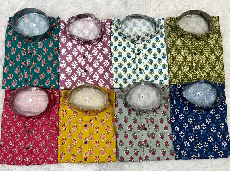 Summer Tops And Shirt Kurta Cotton Printed Mens Shirt And Ladies Top Collection