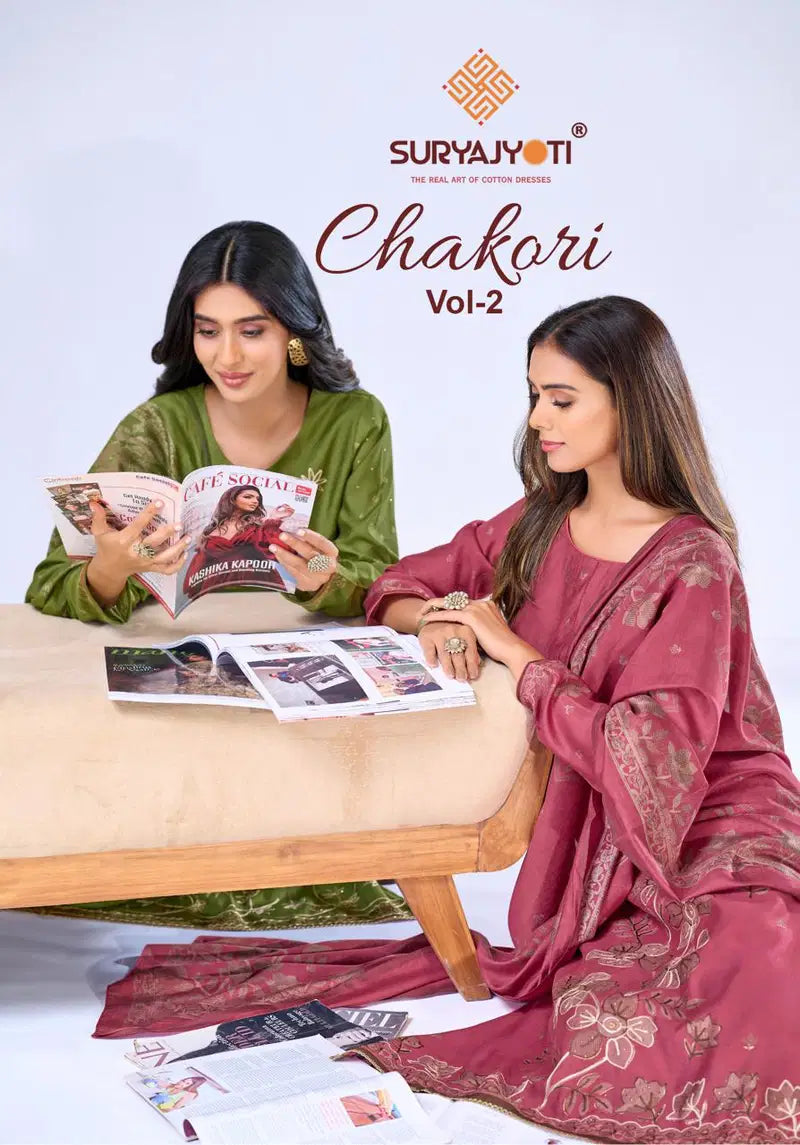 Suryajyoti Chakori Vol 2 Viscose Foil Printed Dress Material Collection