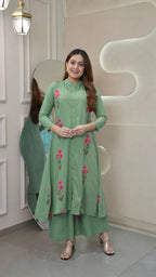 The Stylo Rayon With Embroidered Kurti With Bottom Collection