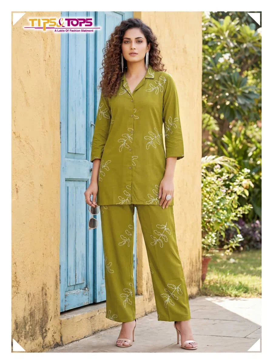 Tips And Tops Princess Vol 2 Rayon Printed Co Ord Set Collection