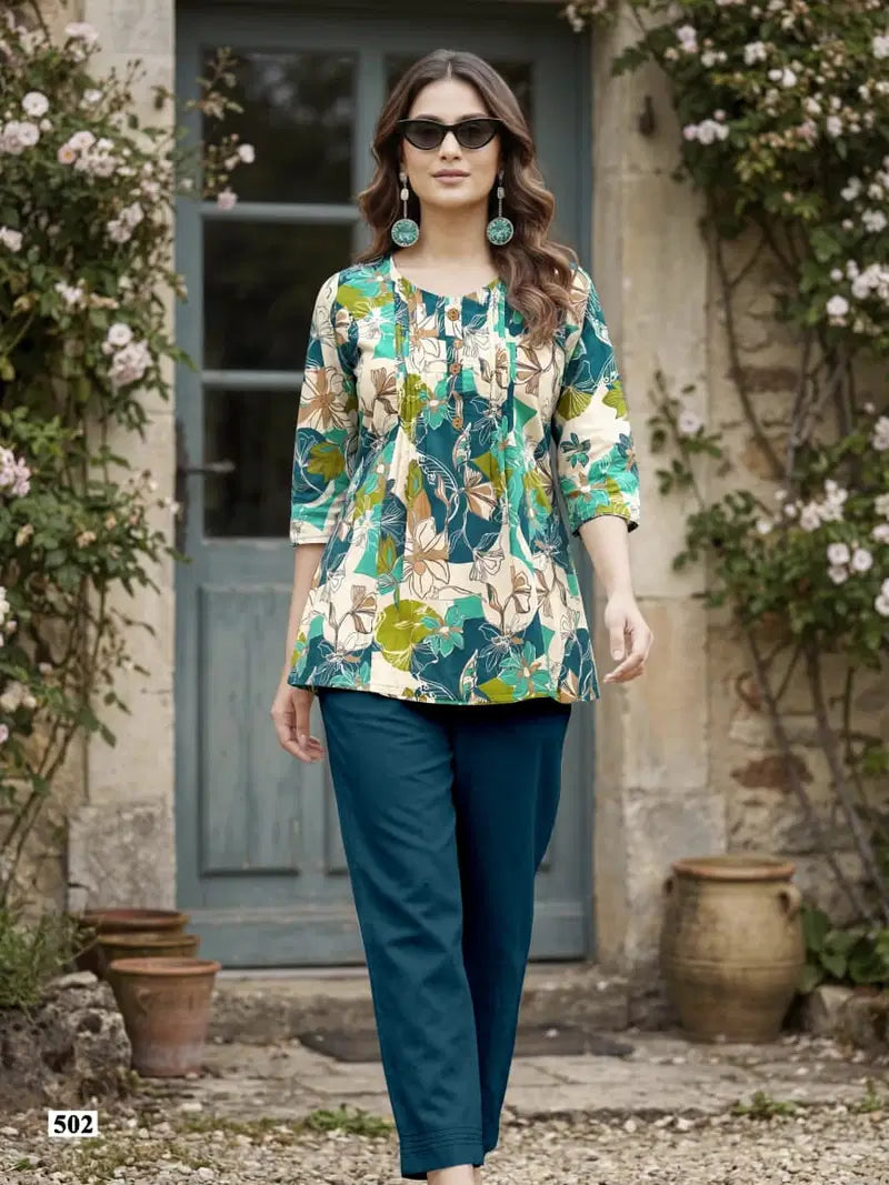 Tips And Tops Victoria Vol 5 Cotton Printed Fancy Short Top Collection