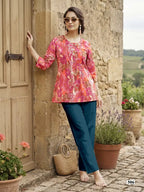 Tips And Tops Victoria Vol 5 Cotton Printed Fancy Short Top Collection