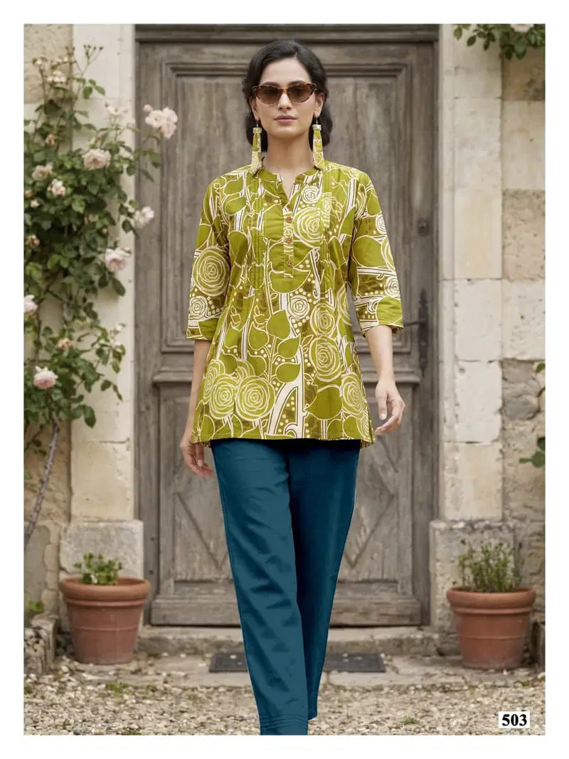 Tips And Tops Victoria Vol 5 Cotton Printed Fancy Short Top Collection