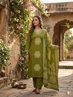 Tlc Vol 20 Cambric Cotton With Jaipuri Print Kurti With Bottom Dupatta