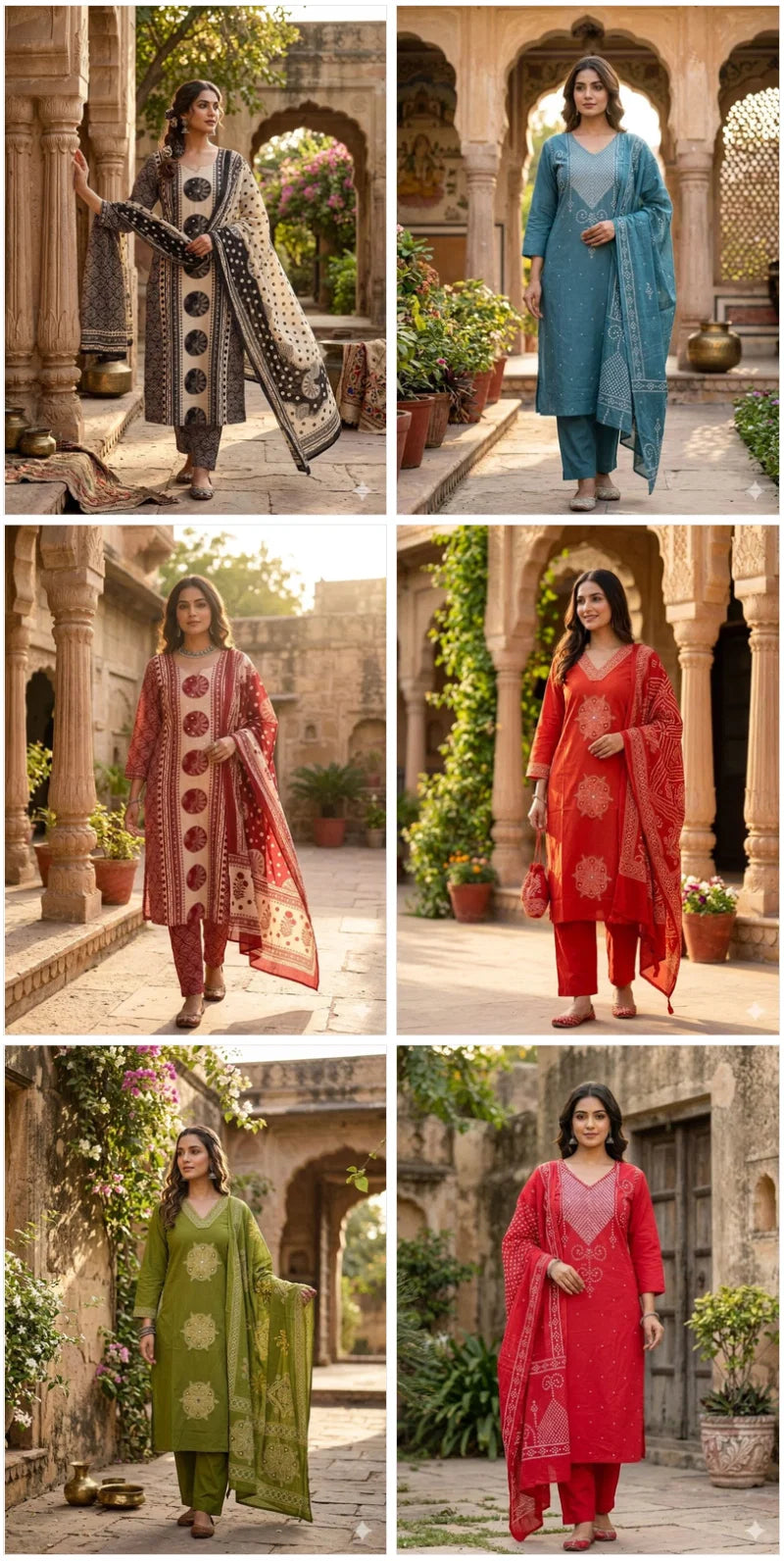 Tlc Vol 20 Cambric Cotton With Jaipuri Print Kurti With Bottom Dupatta