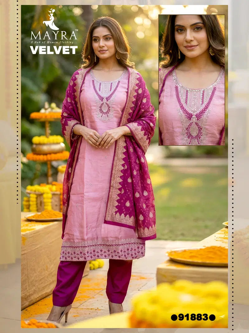Mayra Velvet Vol 1 Fandy Satin Kurti Set Collection