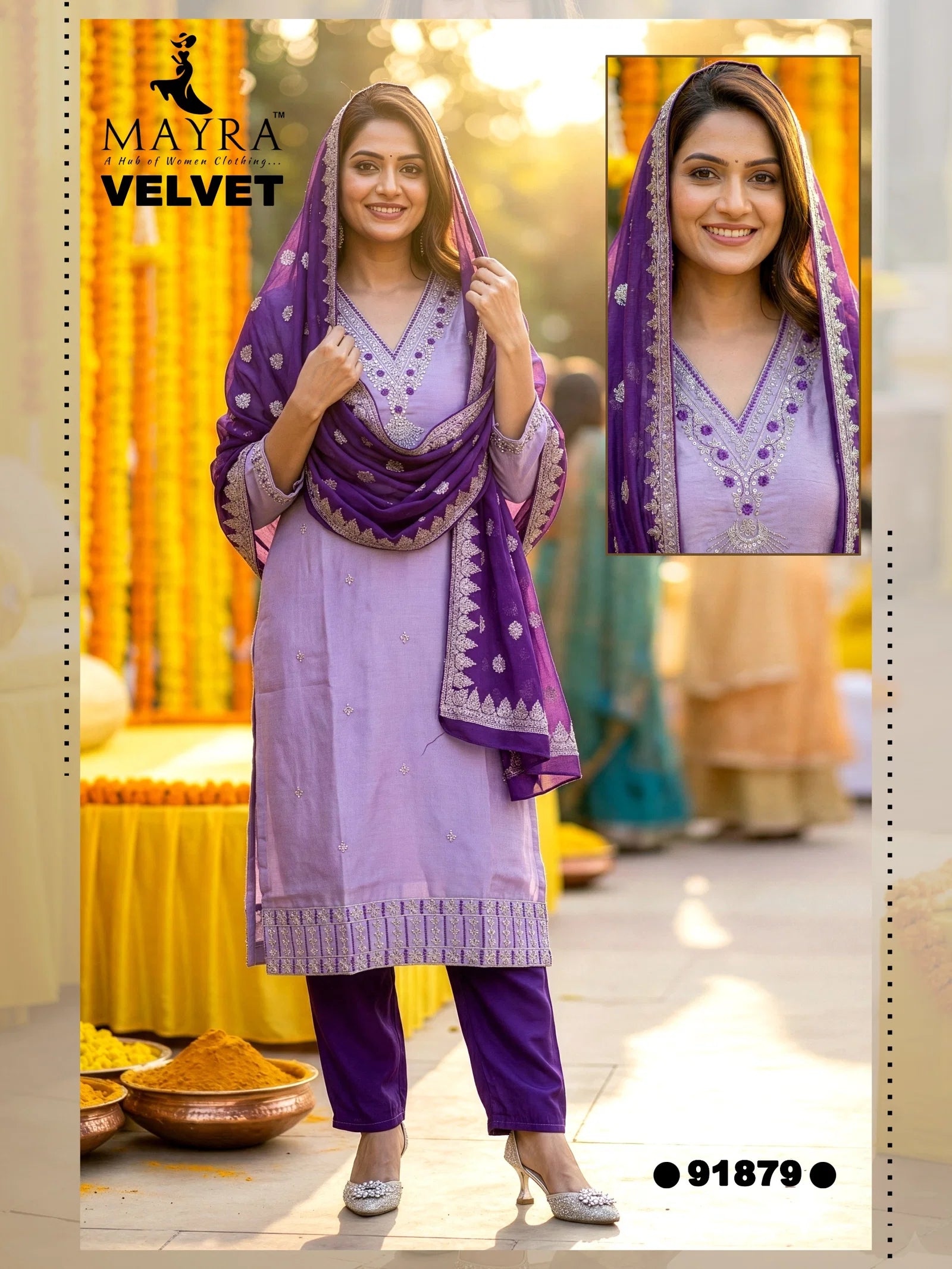 Mayra Velvet Vol 1 Fandy Satin Kurti Set Collection