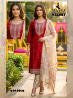Mayra Velvet Vol 1 Fandy Satin Kurti Set Collection