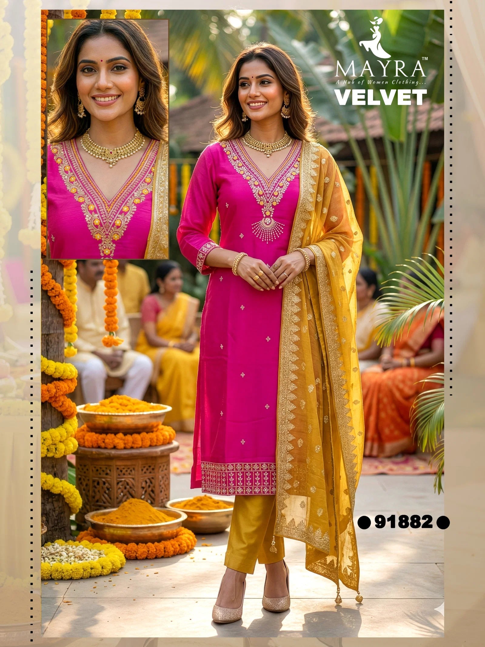 Mayra Velvet Vol 1 Fandy Satin Kurti Set Collection