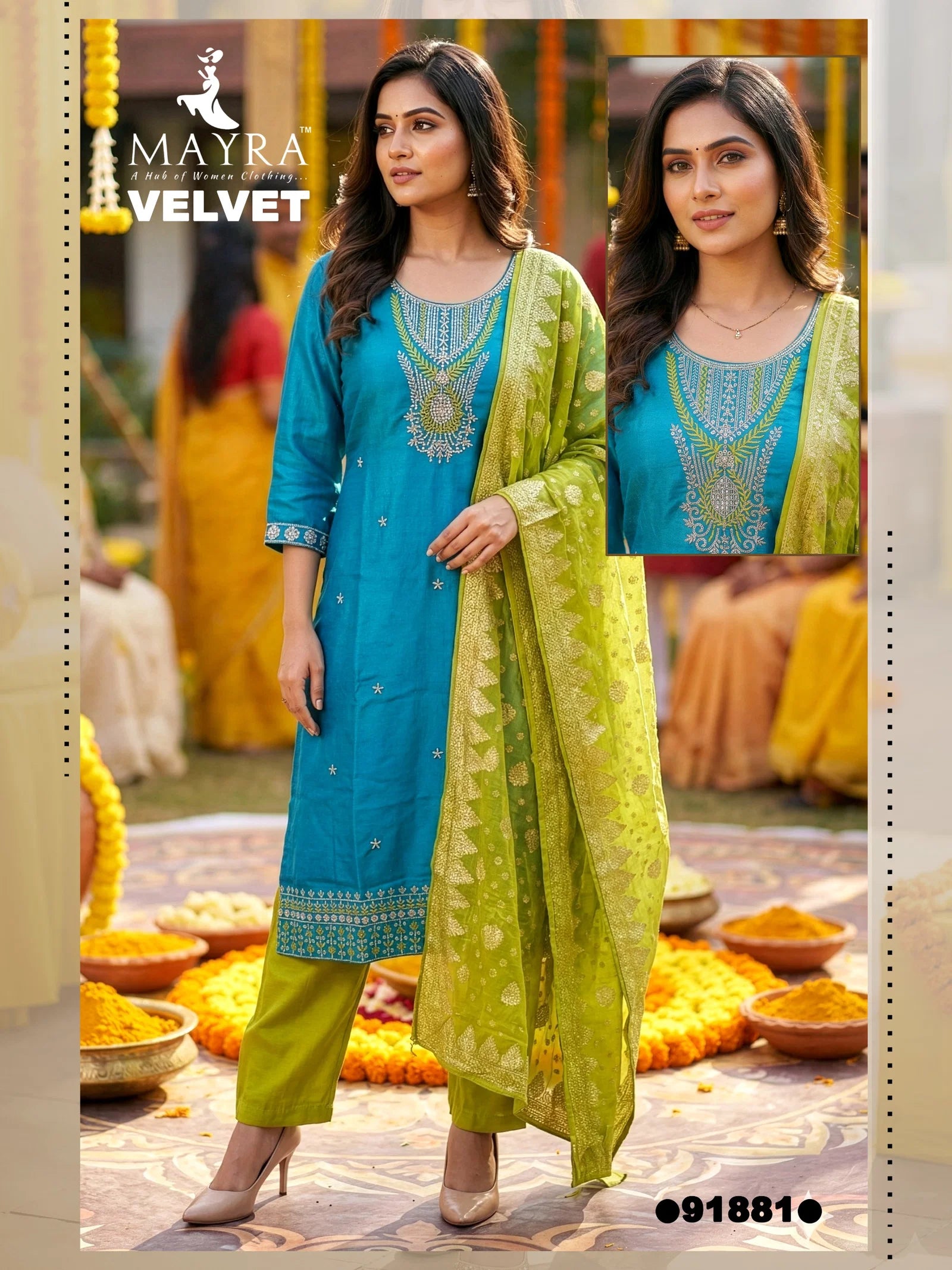 Mayra Velvet Vol 1 Fandy Satin Kurti Set Collection