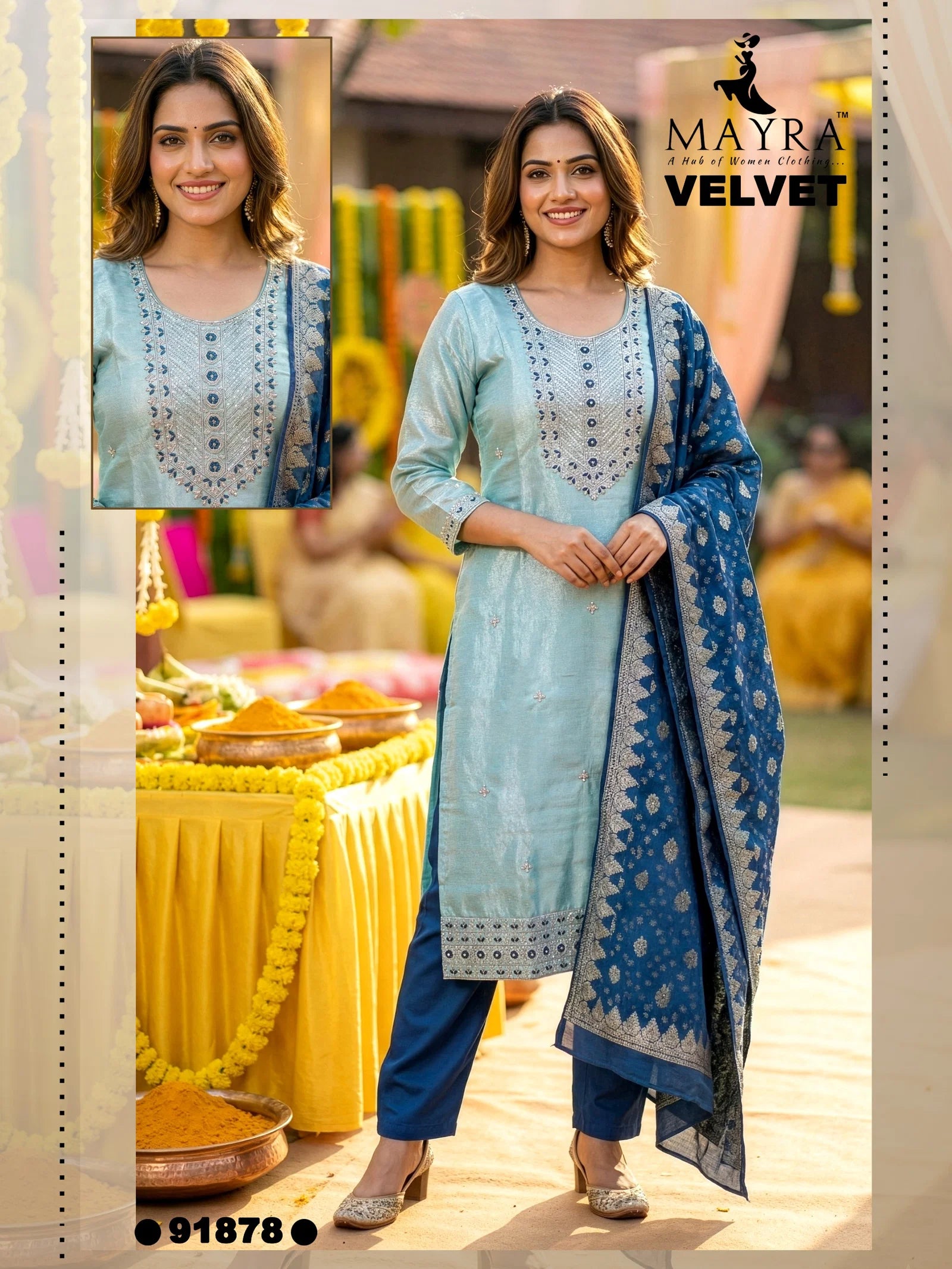 Mayra Velvet Vol 1 Fandy Satin Kurti Set Collection