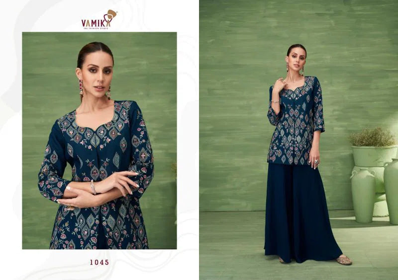 Vamika Jalwa Roman Silk Embroidered Indo Western Collection