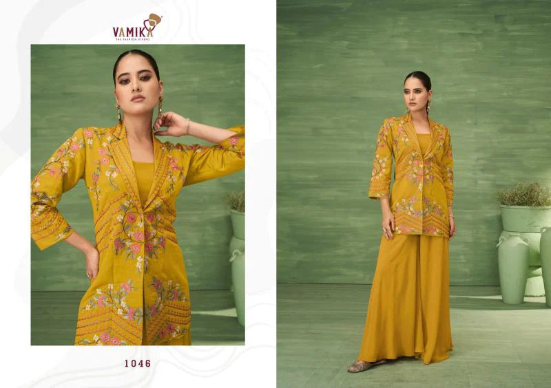 Vamika Jalwa Roman Silk Embroidered Indo Western Collection