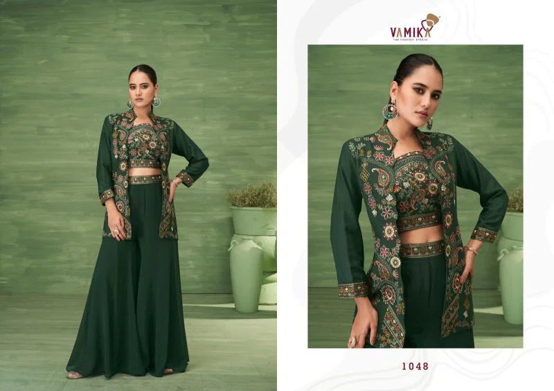 Vamika Jalwa Roman Silk Embroidered Indo Western Collection