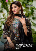 Vaniska Fiona Vertican Discharge Foil Primnted Kurti With Bottom Dupatta