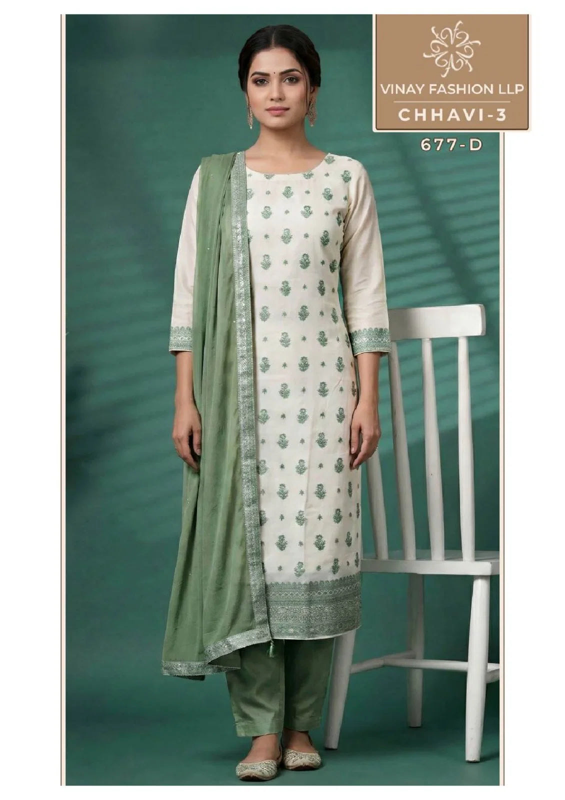 Vinay Kuleesh Chhavi Vol 3 Vis Muslin Handworked Salwar Kameez Collection