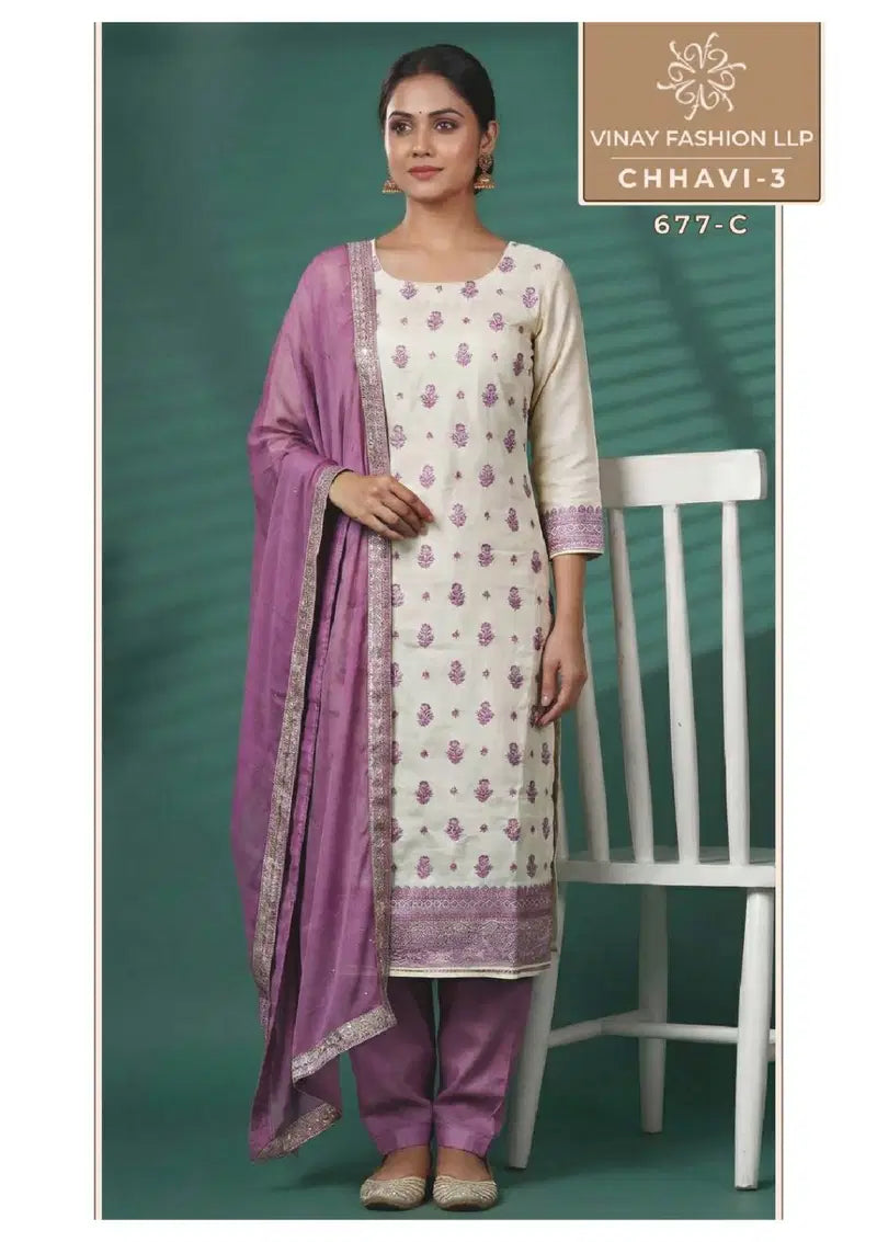 Vinay Kuleesh Chhavi Vol 3 Vis Muslin Handworked Salwar Kameez Collection