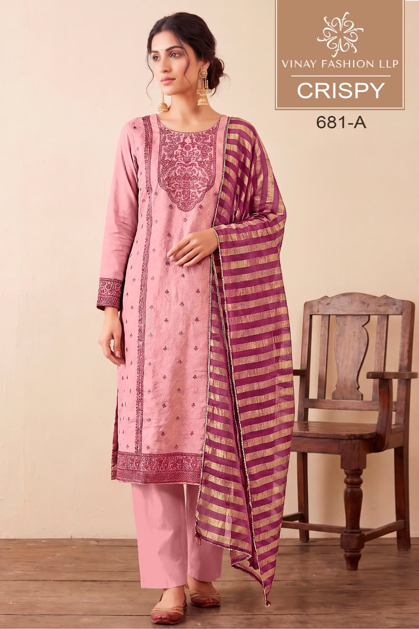 Vinay Kuleesh Cripsy Kanjivaram Silk Jacquard Worked Salwar Kameez