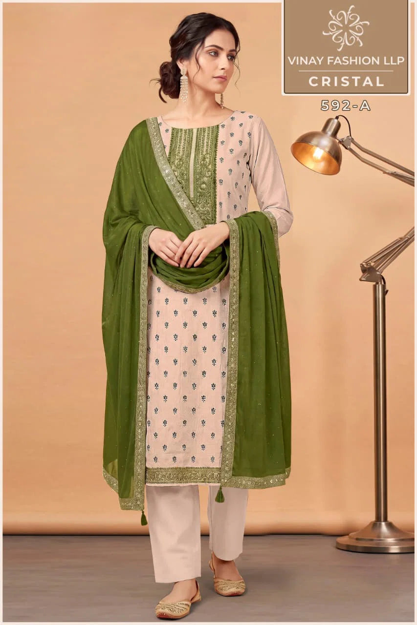 Vinay Kuleesh Cristal Kanjivaram Silk With Jacquard Worked Salwar Kameez