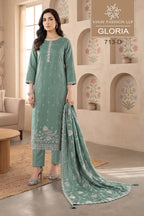 Vinay Kuleesh Gloria Gold Silk Embroidered Salwar Kameez