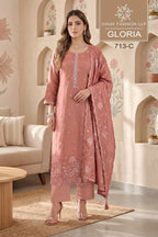 Vinay Kuleesh Gloria Gold Silk Embroidered Salwar Kameez