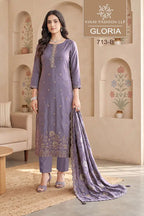 Vinay Kuleesh Gloria Gold Silk Embroidered Salwar Kameez