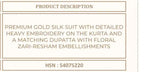 Vinay Kuleesh Gloria Gold Silk Embroidered Salwar Kameez