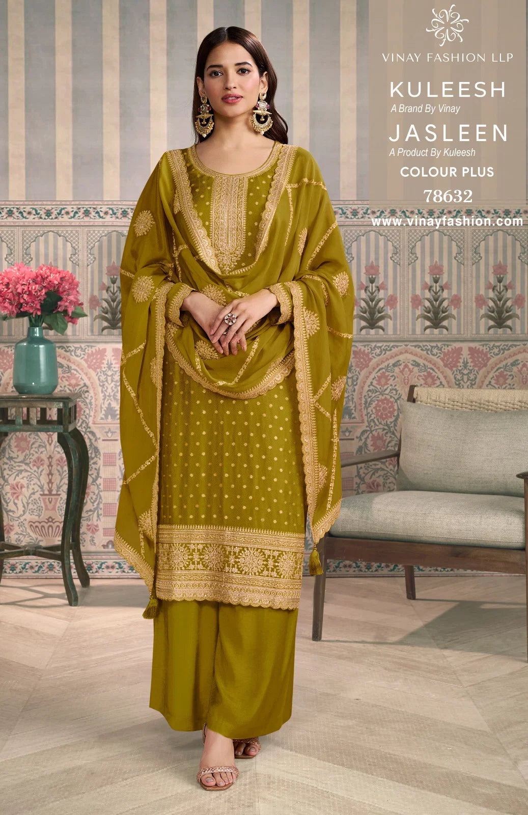 Vinay Kuleesh Jasleen Color Plus Viscose Silk Designer Salwar Kameez