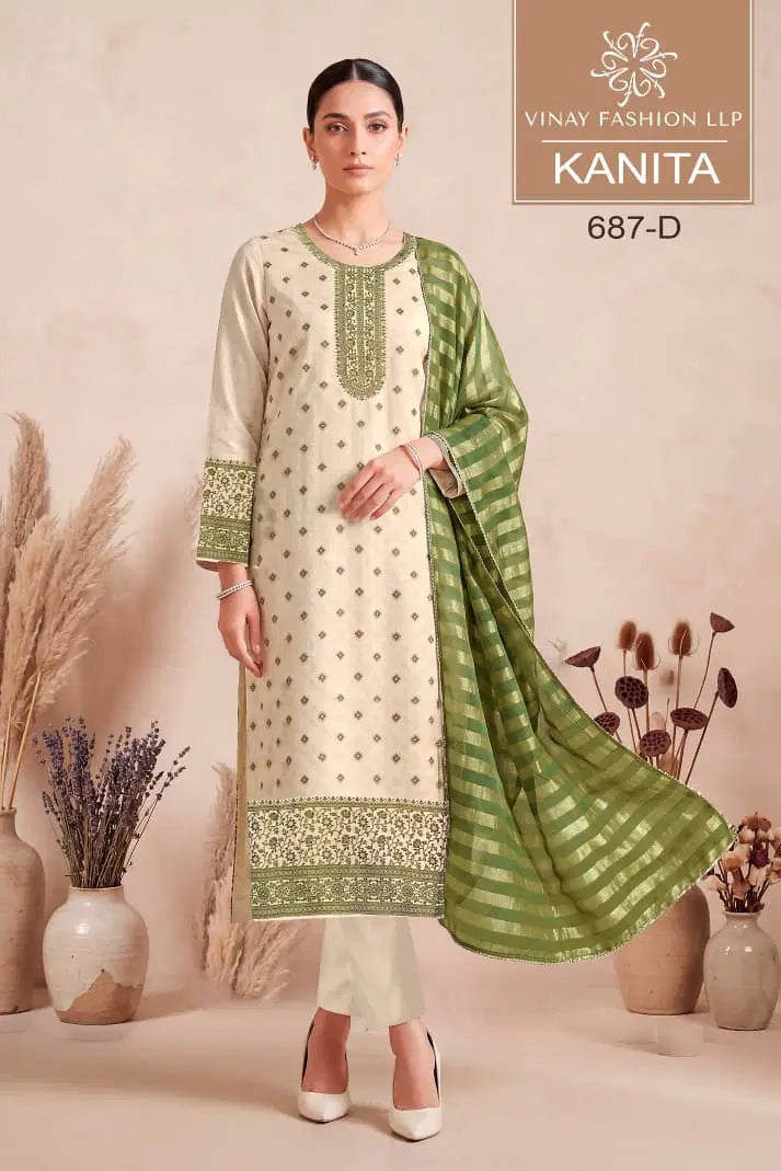 Vinay Kuleesh Kanita Viscose Kanjivaram Silk Salwar Kameez
