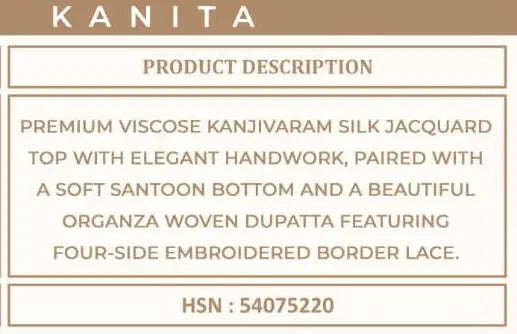 Vinay Kuleesh Kanita Viscose Kanjivaram Silk Salwar Kameez