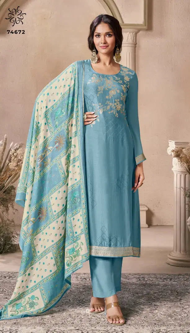 Vinay Kuleesh Navya Vol 3 Viscose Maslin Jacquard Salwar Kameez