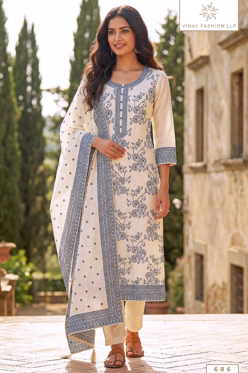 Vinay Kuleesh Pearl Cotton Viscose Weaving Salwar Kameez Collection
