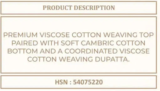 Vinay Kuleesh Pearl Cotton Viscose Weaving Salwar Kameez Collection