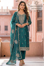 Vinay Kuleesh Ratnazari Gold Silk Embroidered Salwar Kameez Collection