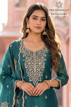 Vinay Kuleesh Ratnazari Gold Silk Embroidered Salwar Kameez Collection