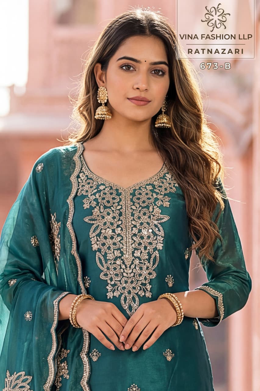 Vinay Kuleesh Ratnazari Gold Silk Embroidered Salwar Kameez Collection