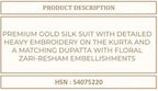 Vinay Kuleesh Ratnazari Gold Silk Embroidered Salwar Kameez Collection