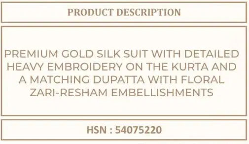 Vinay Kuleesh Ratnazari Gold Silk Embroidered Salwar Kameez Collection