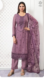 Vinay Kuleesh Saahi Organza With Thread Embroidery Work Salwar Kameez
