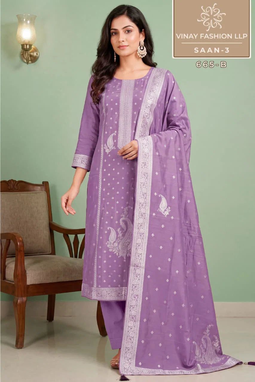 Vinay Kuleesh Saan Vol 3 Viscose Maslin salwar Kameez Collection