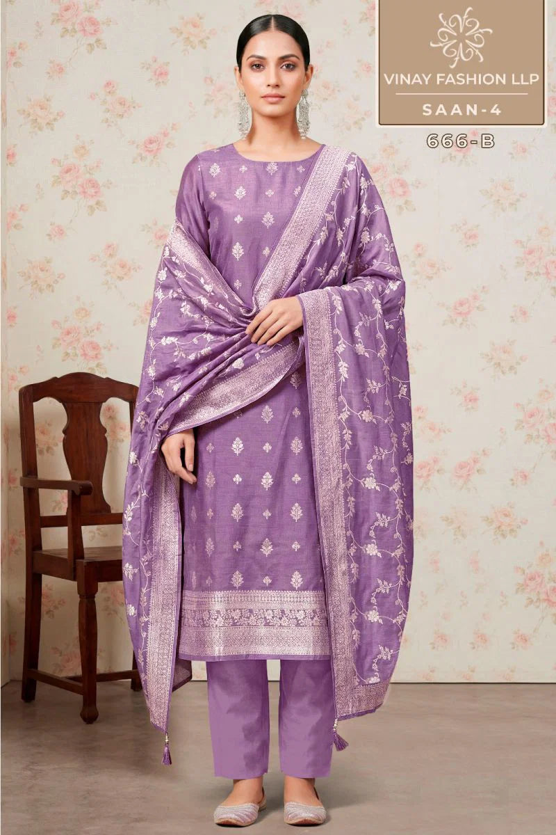 Vinay Kuleesh Saan Vol 4 Viscose Maslin salwar Kameez Collection